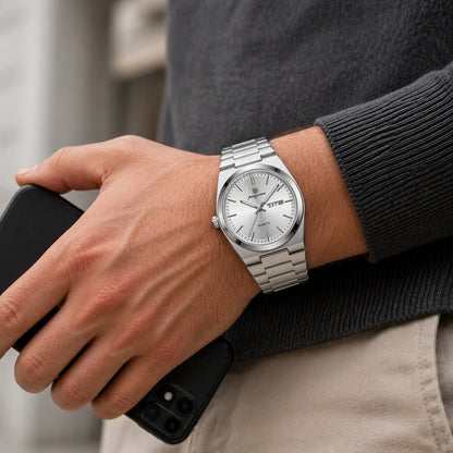 PG - Stainless Steel Watch For Everyday Wear | With Sport And Business Style Neriona White