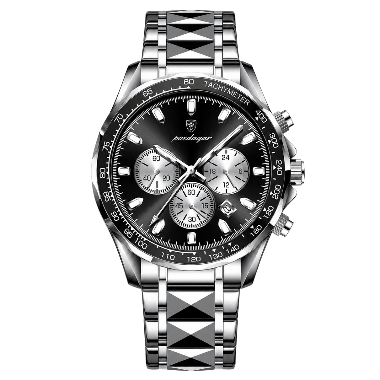 The Executive Chronograph – Business Quartz Watch | Refined Watch for Modern Everyday Wear Neriona Silver Obsidian