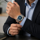 Arven - Men’s Watch With Bold Design And Strong Presence | Modern Timepiece With Sport And Business Character And Luminous Detail Neriona Silver Blue