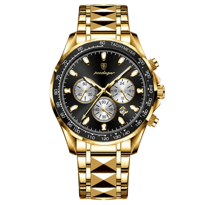 The Executive Chronograph – Business Quartz Watch | Refined Watch for Modern Everyday Wear Neriona Gold Obsidian