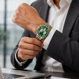 The Executive Chronograph – Business Quartz Watch | Refined Watch for Modern Everyday Wear Neriona Gold Emerald