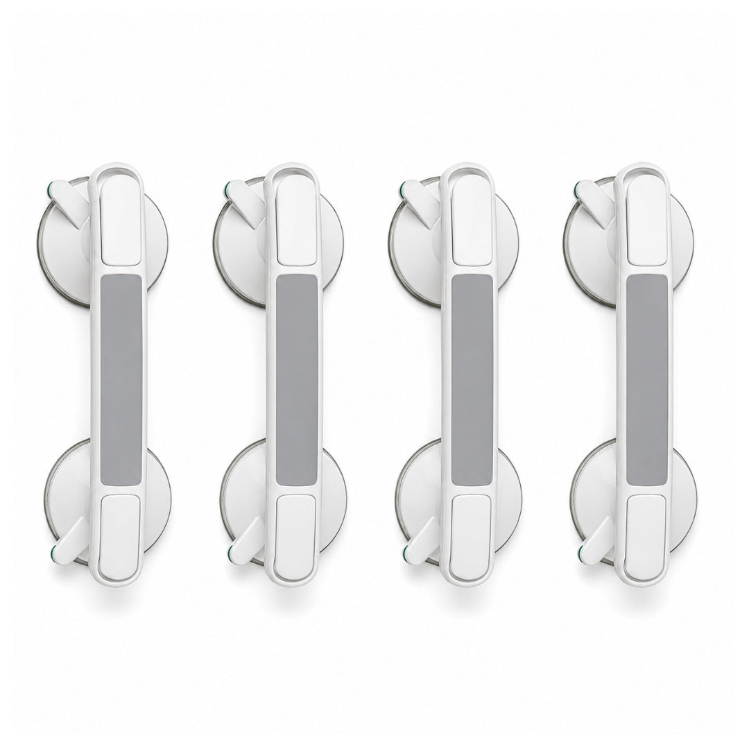 Bathroom Suction Grab - Bar No Drill | Safety Support Handle for Shower Bathtub Toilet and Daily Bathroom Stability Neriona 4x Grab Bar