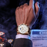Lige Leather Classic Watch | With Moonphase Detail and Luminous Hands for Everyday and Business Wear Neriona