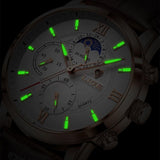 Lige Leather Classic Watch | With Moonphase Detail and Luminous Hands for Everyday and Business Wear Neriona