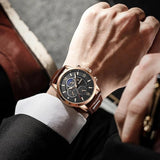 Lige Leather Classic Watch | With Moonphase Detail and Luminous Hands for Everyday and Business Wear Neriona