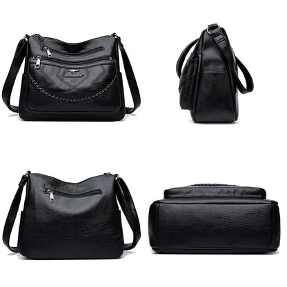 LunaSoft Leather Crossbody Bag – Elegant Everyday Style | Soft Leather Look with Smart Organization