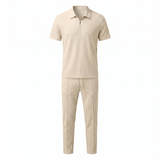 Lorenzo – Waffle Knit Two-Piece Set | Matching Shirt And Trousers For Smart Casual Style Men's Two-Piece Set Neriona
