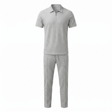 Lorenzo – Waffle Knit Two-Piece Set | Matching Shirt And Trousers For Smart Casual Style Men's Two-Piece Set Neriona