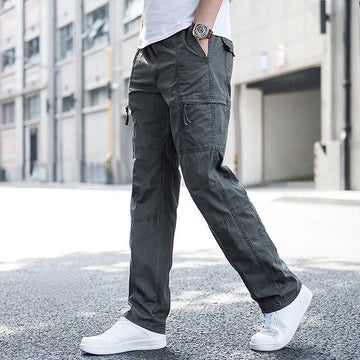 Huston – Organic Cotton Cargo Pants, Army Gray - Neriona