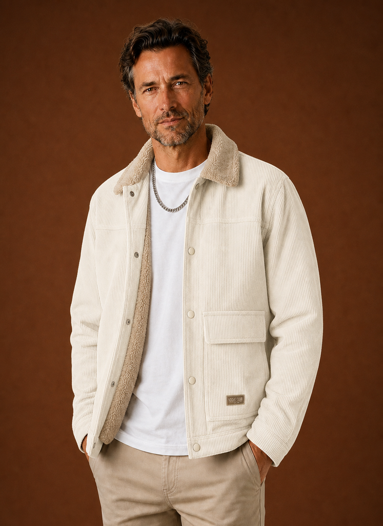 Men's Corduroy Sherpa Lined Winter Jacket | Corwin