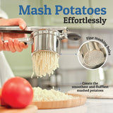 Stainless Steel Potato Masher - Heavy Duty 15oz | Large Capacity Masher for Potatoes Vegetables Fruits and Everyday Cooking Neriona