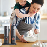 Electric Salt and Pepper Grinder Set Rechargeable | Stainless Steel Mills With Adjustable Grind and LED Light for Easy Use Neriona