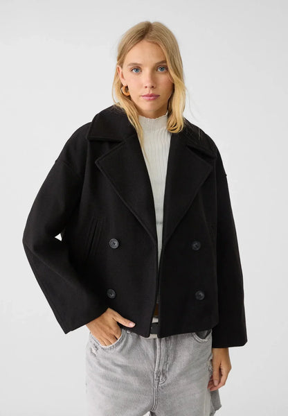 Charlotte – Cropped Double-Breasted Jacket | Classic Short Jacket For Everyday Elegance Neriona Black