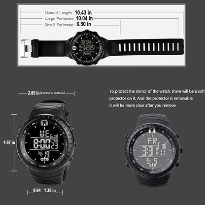 Mason – Men's Digital Sports Watch | Waterproof Tactical Watch With Alarm, Stopwatch & LED Backlight